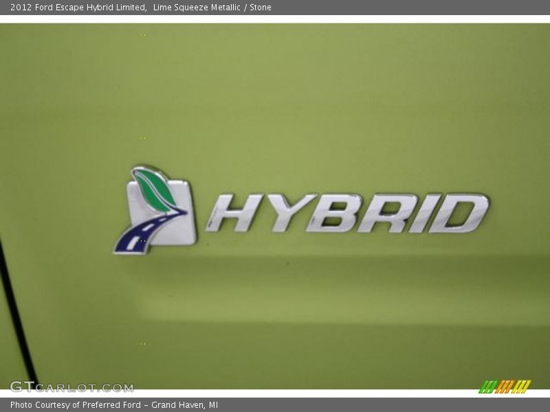 Lime Squeeze Metallic / Stone 2012 Ford Escape Hybrid Limited