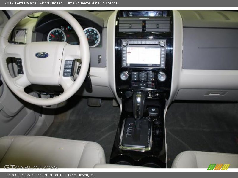 Lime Squeeze Metallic / Stone 2012 Ford Escape Hybrid Limited