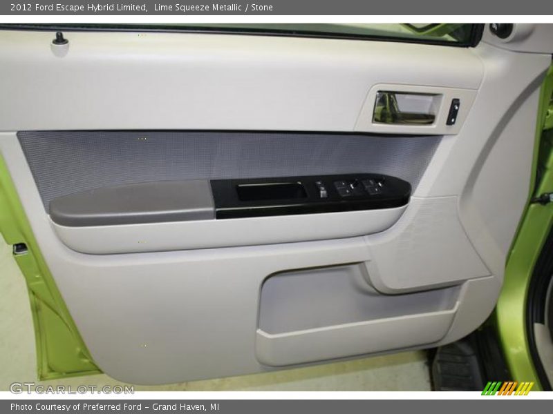 Lime Squeeze Metallic / Stone 2012 Ford Escape Hybrid Limited
