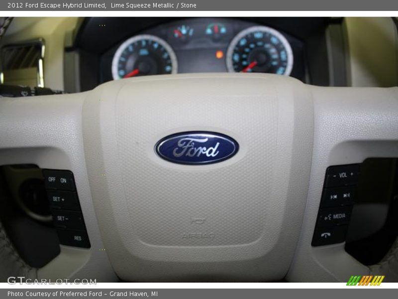 Lime Squeeze Metallic / Stone 2012 Ford Escape Hybrid Limited