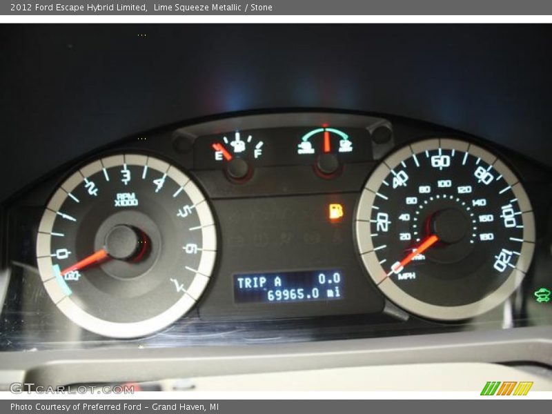 Lime Squeeze Metallic / Stone 2012 Ford Escape Hybrid Limited