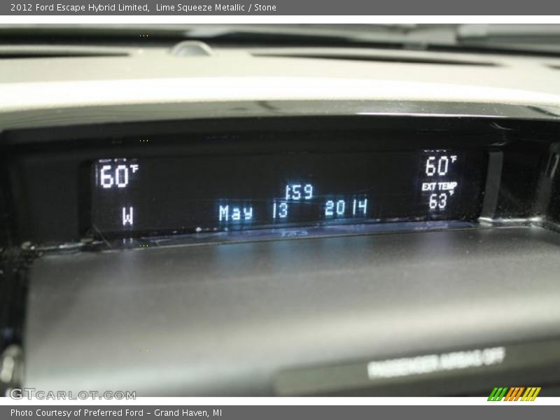 Lime Squeeze Metallic / Stone 2012 Ford Escape Hybrid Limited