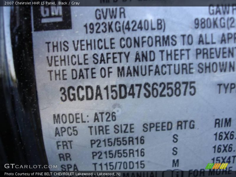Black / Gray 2007 Chevrolet HHR LS Panel