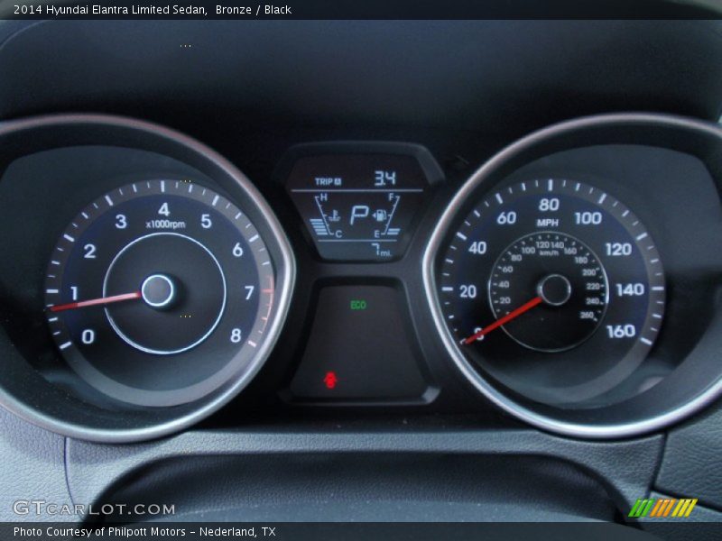 Bronze / Black 2014 Hyundai Elantra Limited Sedan