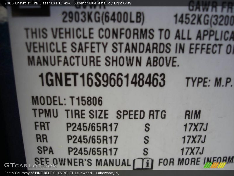 Superior Blue Metallic / Light Gray 2006 Chevrolet TrailBlazer EXT LS 4x4