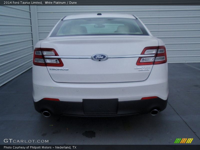 White Platinum / Dune 2014 Ford Taurus Limited