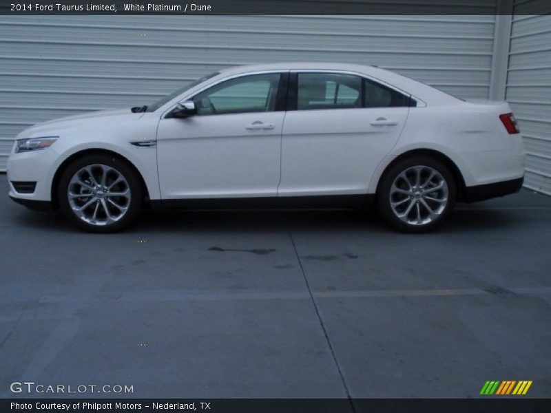 White Platinum / Dune 2014 Ford Taurus Limited