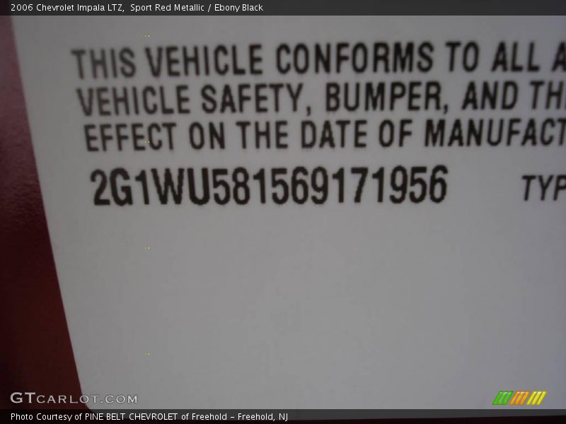 Sport Red Metallic / Ebony Black 2006 Chevrolet Impala LTZ
