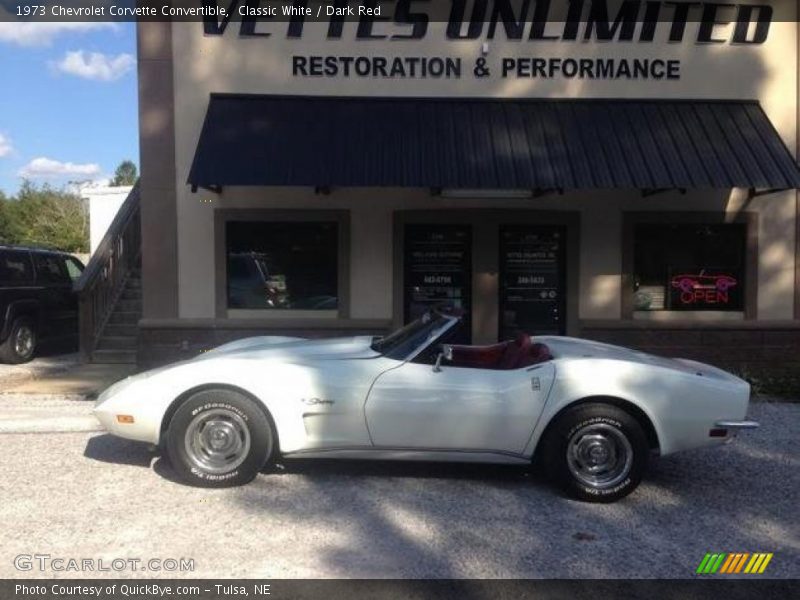 Classic White / Dark Red 1973 Chevrolet Corvette Convertible