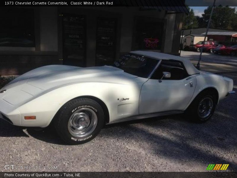 Classic White / Dark Red 1973 Chevrolet Corvette Convertible
