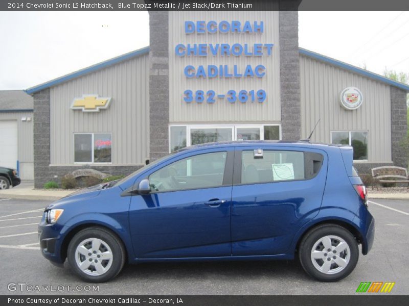 Blue Topaz Metallic / Jet Black/Dark Titanium 2014 Chevrolet Sonic LS Hatchback