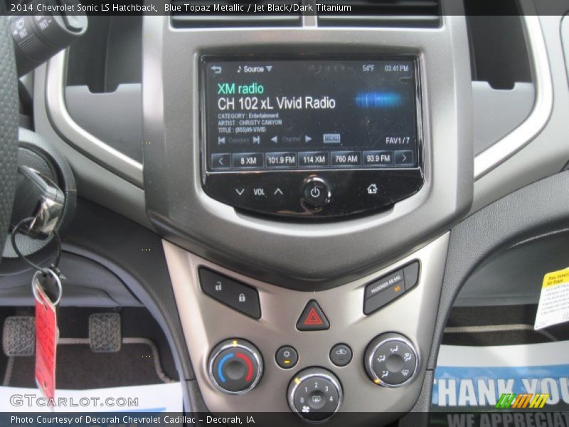 Blue Topaz Metallic / Jet Black/Dark Titanium 2014 Chevrolet Sonic LS Hatchback