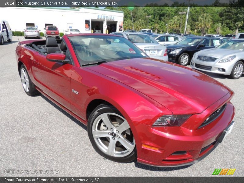Ruby Red / Charcoal Black 2014 Ford Mustang GT Convertible