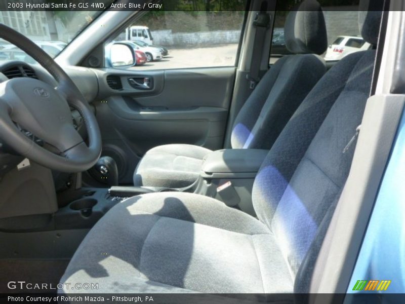 Arctic Blue / Gray 2003 Hyundai Santa Fe GLS 4WD