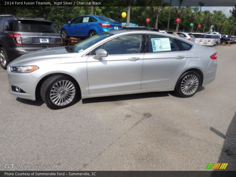 Ingot Silver / Charcoal Black 2014 Ford Fusion Titanium