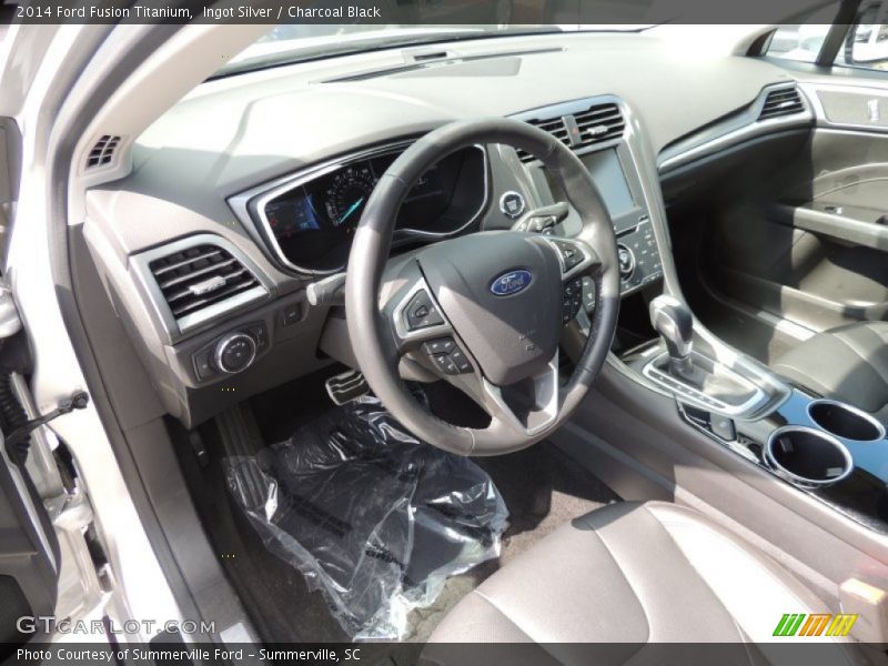 Ingot Silver / Charcoal Black 2014 Ford Fusion Titanium