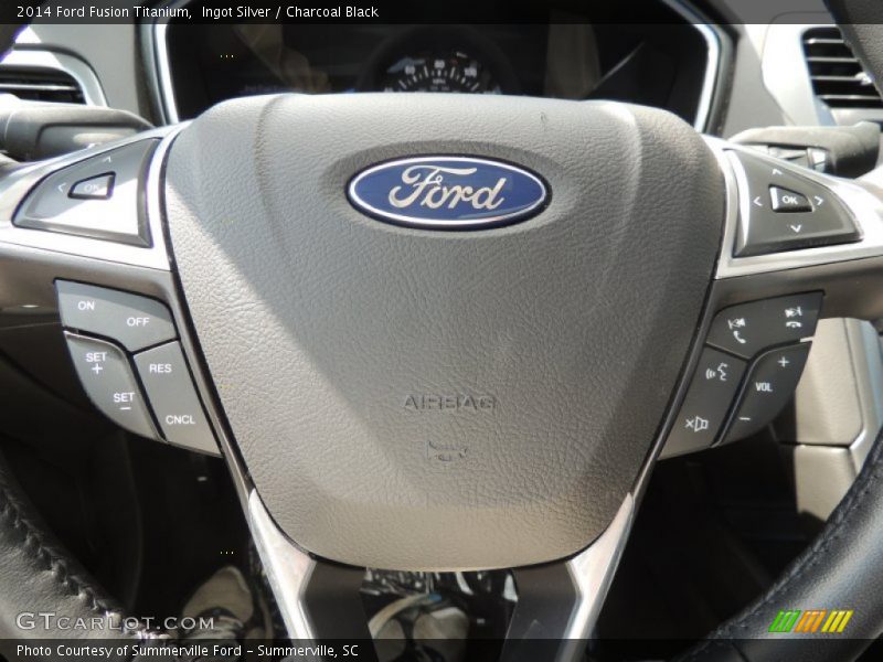Ingot Silver / Charcoal Black 2014 Ford Fusion Titanium