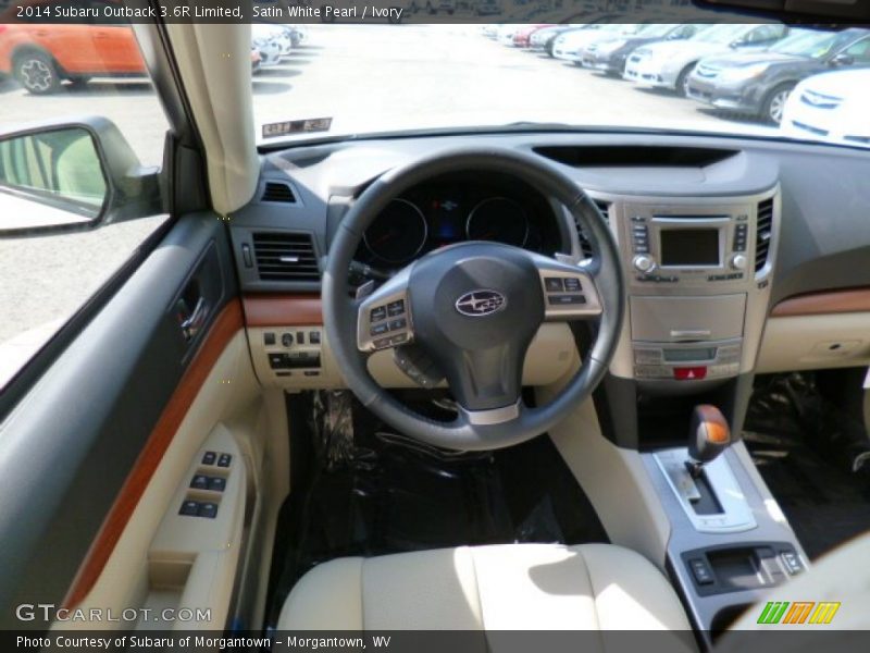 Satin White Pearl / Ivory 2014 Subaru Outback 3.6R Limited