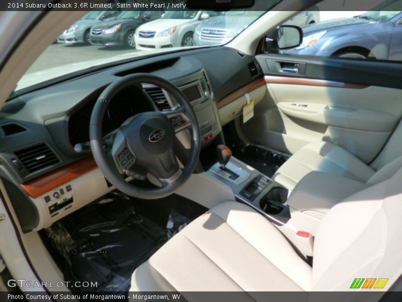 Satin White Pearl / Ivory 2014 Subaru Outback 3.6R Limited