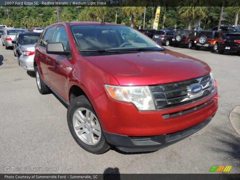 Redfire Metallic / Medium Light Stone 2007 Ford Edge SE