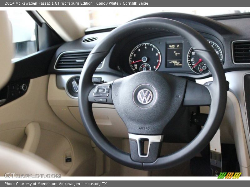 Candy White / Cornsilk Beige 2014 Volkswagen Passat 1.8T Wolfsburg Edition