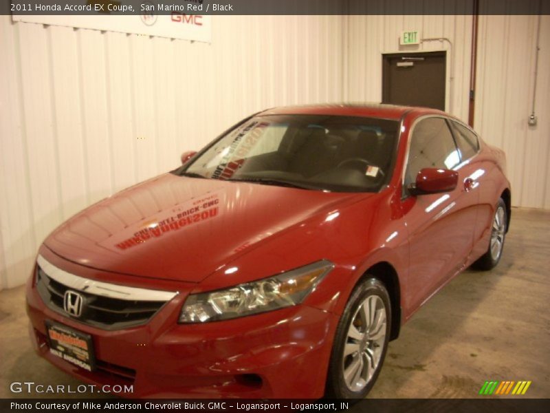 San Marino Red / Black 2011 Honda Accord EX Coupe