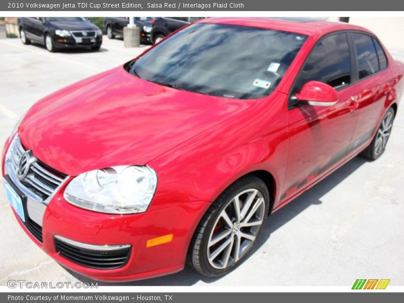 Salsa Red / Interlagos Plaid Cloth 2010 Volkswagen Jetta TDI Cup Street Edition