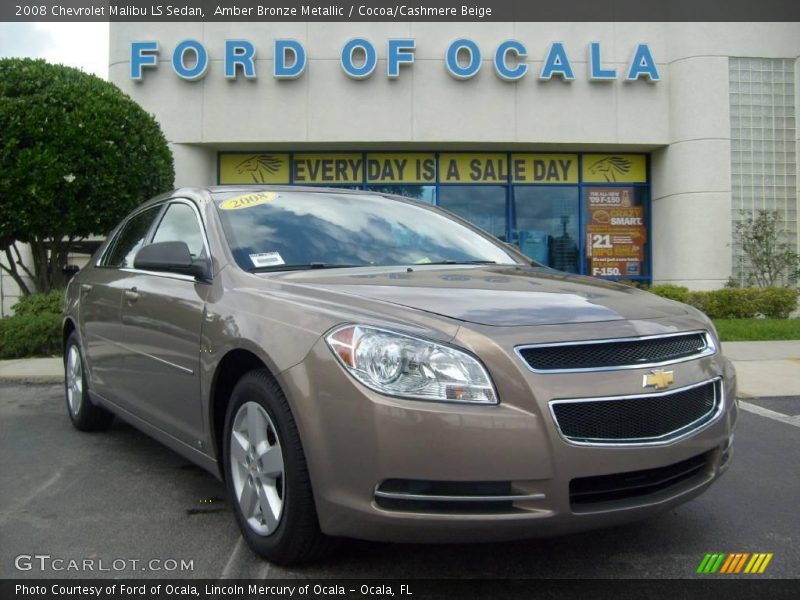 Amber Bronze Metallic / Cocoa/Cashmere Beige 2008 Chevrolet Malibu LS Sedan