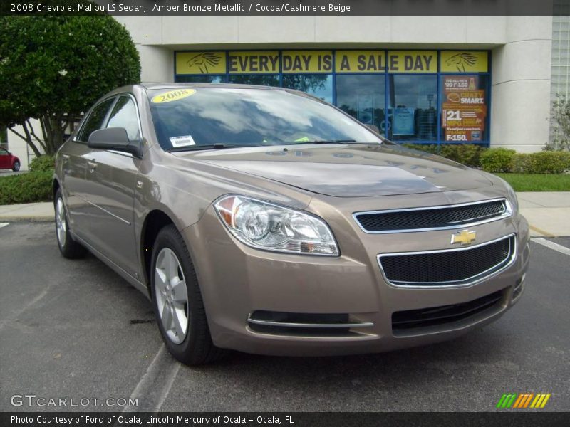 Amber Bronze Metallic / Cocoa/Cashmere Beige 2008 Chevrolet Malibu LS Sedan