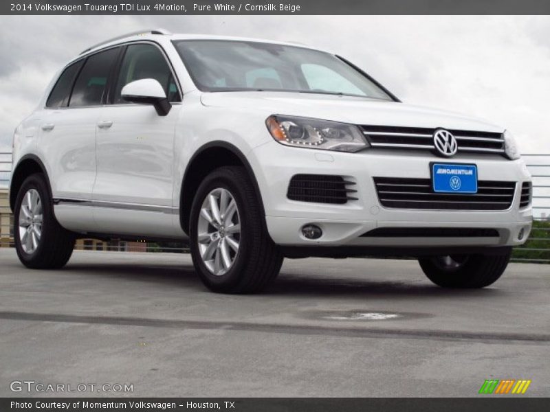 Pure White / Cornsilk Beige 2014 Volkswagen Touareg TDI Lux 4Motion