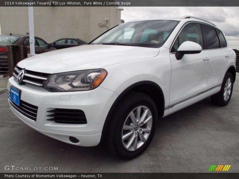 Pure White / Cornsilk Beige 2014 Volkswagen Touareg TDI Lux 4Motion