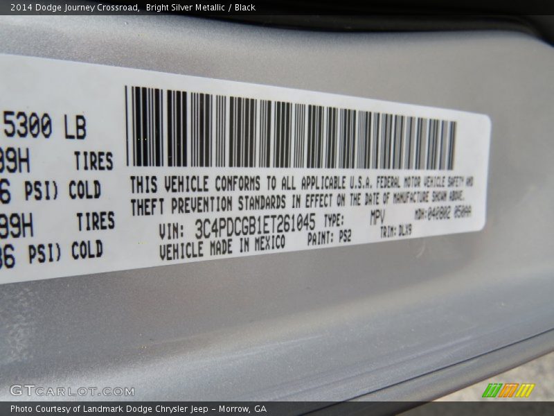 Bright Silver Metallic / Black 2014 Dodge Journey Crossroad