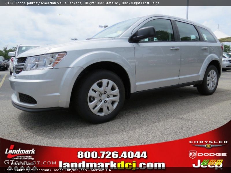 Bright Silver Metallic / Black/Light Frost Beige 2014 Dodge Journey Amercian Value Package