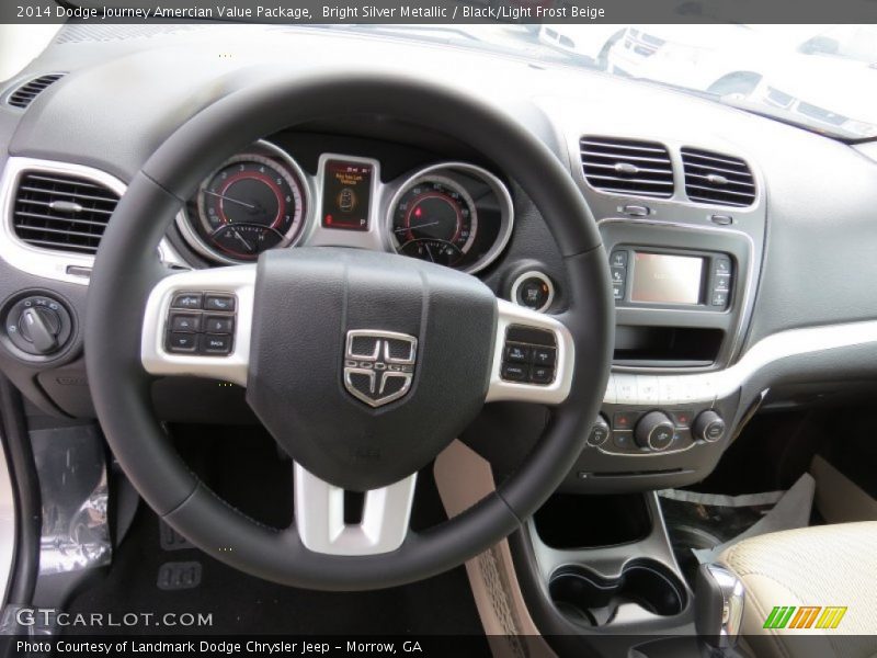 Bright Silver Metallic / Black/Light Frost Beige 2014 Dodge Journey Amercian Value Package