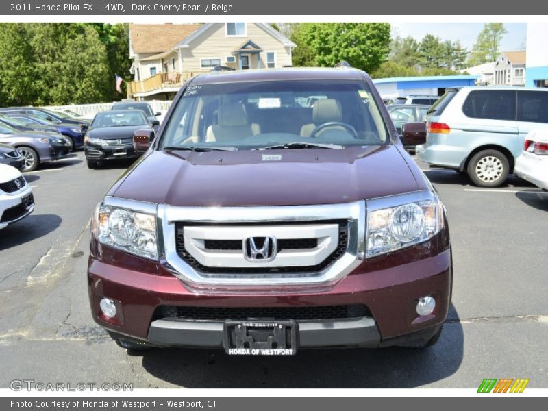 Dark Cherry Pearl / Beige 2011 Honda Pilot EX-L 4WD
