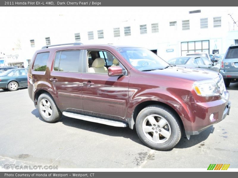 Dark Cherry Pearl / Beige 2011 Honda Pilot EX-L 4WD