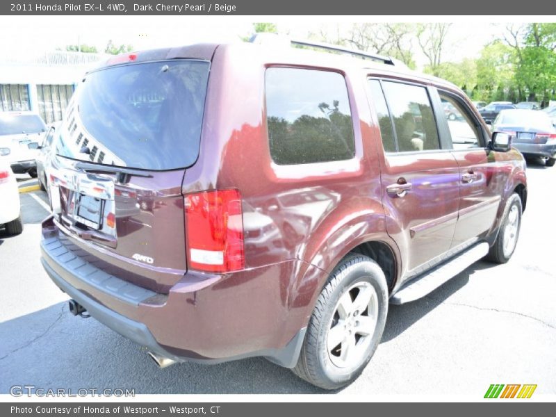 Dark Cherry Pearl / Beige 2011 Honda Pilot EX-L 4WD