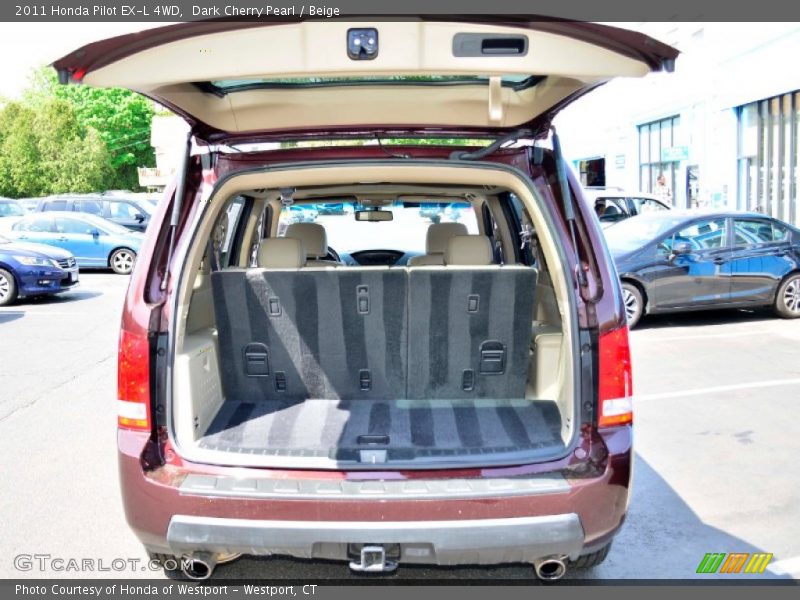Dark Cherry Pearl / Beige 2011 Honda Pilot EX-L 4WD