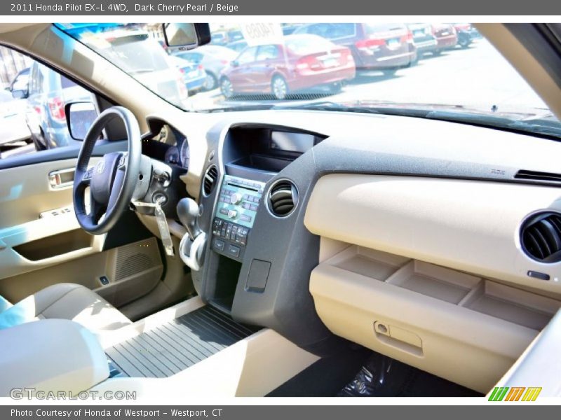 Dark Cherry Pearl / Beige 2011 Honda Pilot EX-L 4WD