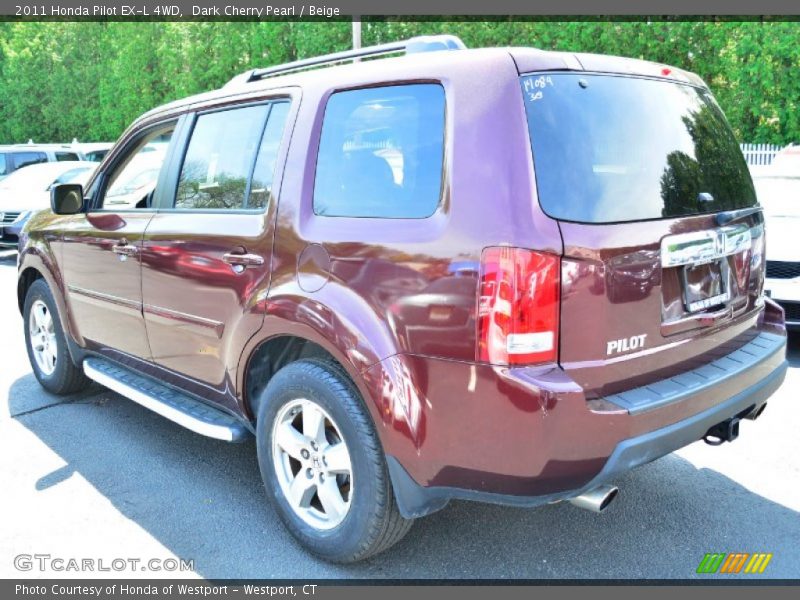 Dark Cherry Pearl / Beige 2011 Honda Pilot EX-L 4WD