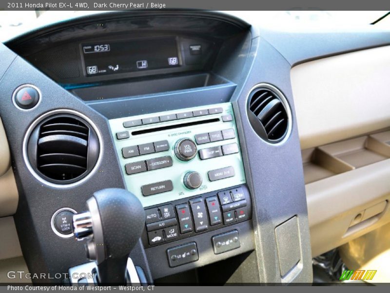 Dark Cherry Pearl / Beige 2011 Honda Pilot EX-L 4WD