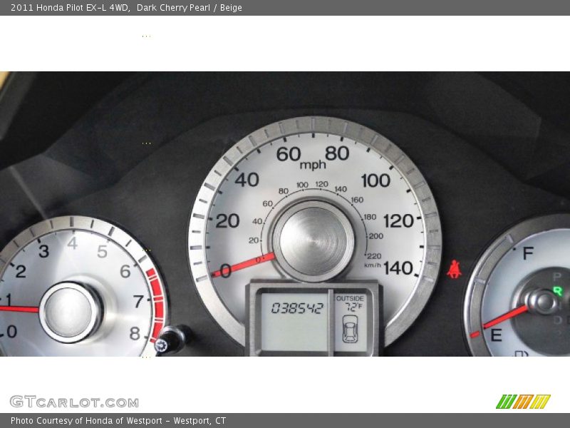 Dark Cherry Pearl / Beige 2011 Honda Pilot EX-L 4WD