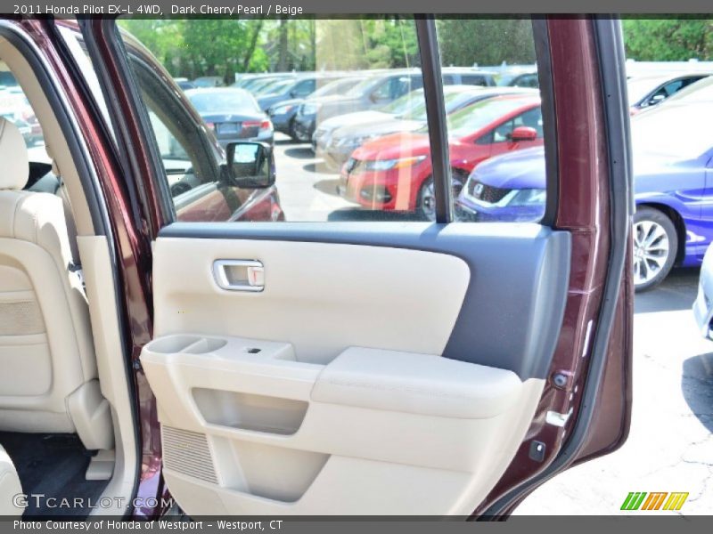 Dark Cherry Pearl / Beige 2011 Honda Pilot EX-L 4WD