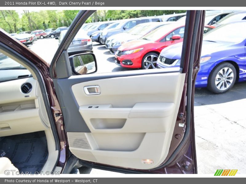 Dark Cherry Pearl / Beige 2011 Honda Pilot EX-L 4WD