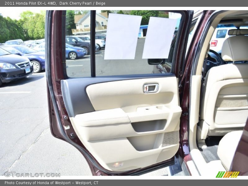 Dark Cherry Pearl / Beige 2011 Honda Pilot EX-L 4WD