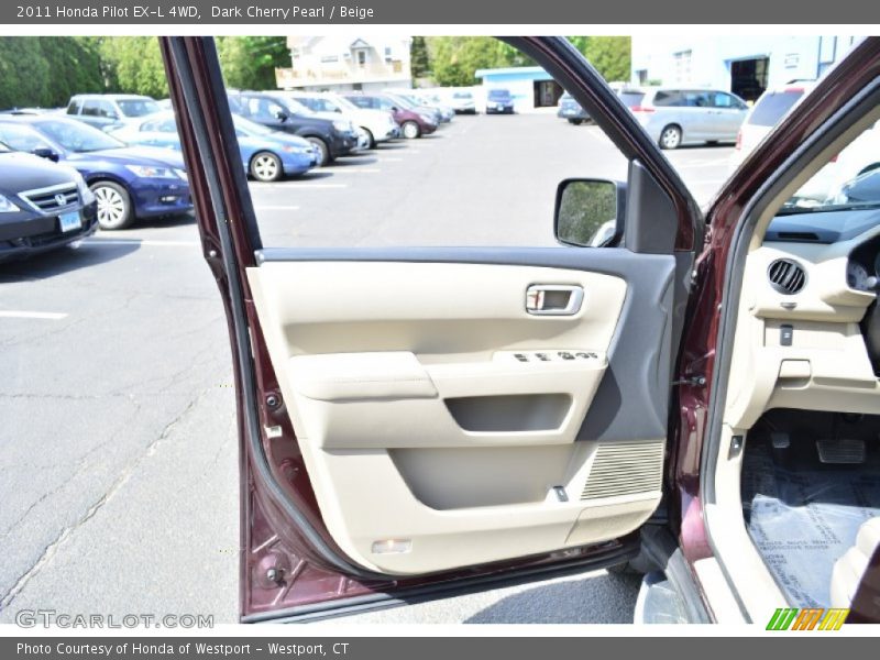 Dark Cherry Pearl / Beige 2011 Honda Pilot EX-L 4WD