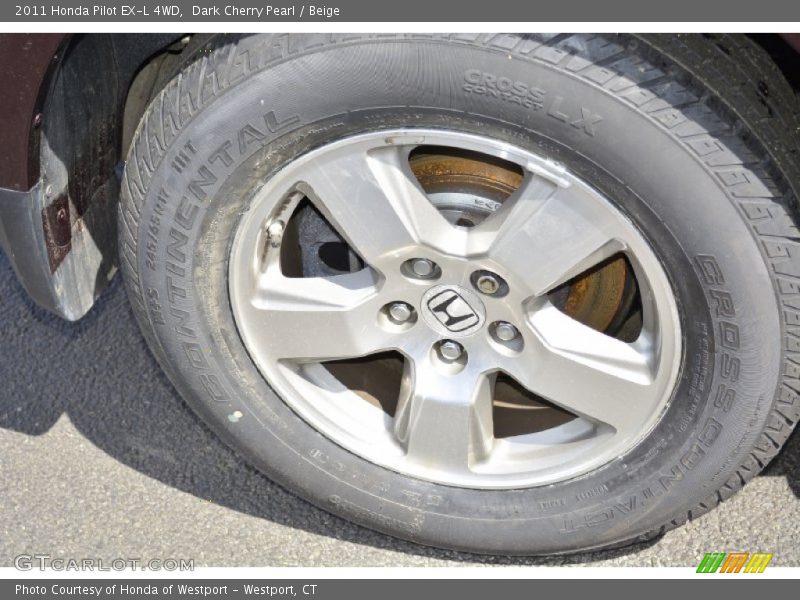 Dark Cherry Pearl / Beige 2011 Honda Pilot EX-L 4WD