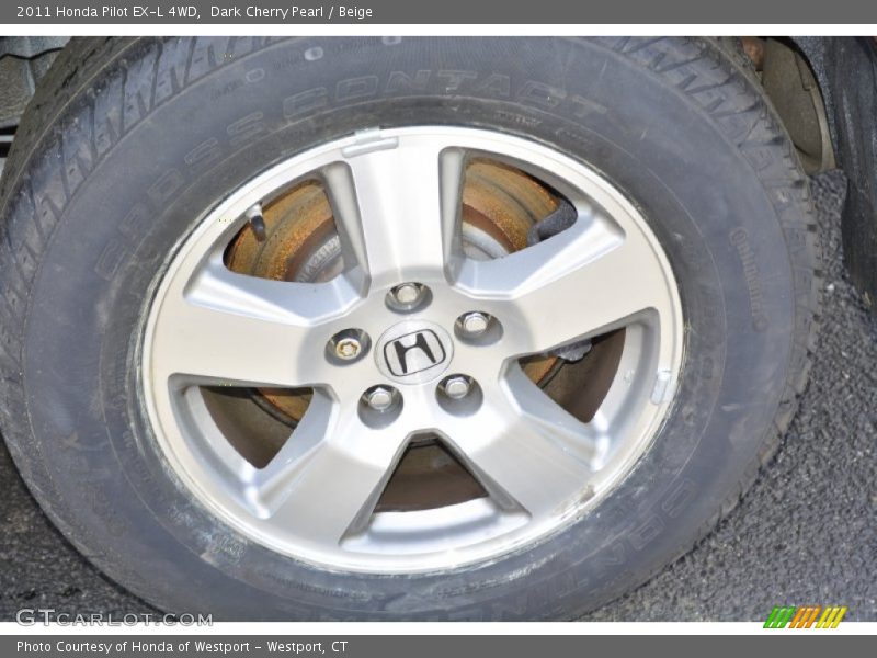 Dark Cherry Pearl / Beige 2011 Honda Pilot EX-L 4WD