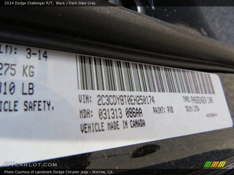 Black / Dark Slate Gray 2014 Dodge Challenger R/T