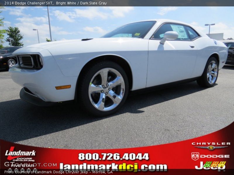 Bright White / Dark Slate Gray 2014 Dodge Challenger SXT